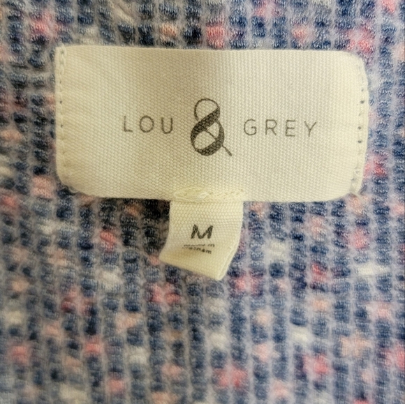 Lou & Grey | Star Print Button Front T-Shirt Vest Tank Top Size Medium - Picture 3 of 6